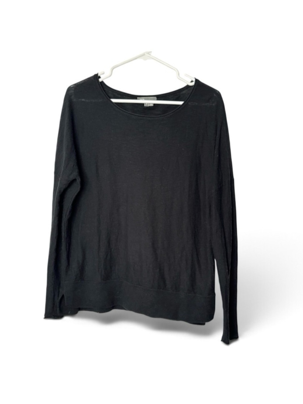 Vince. Shirt Women’s Small Long Sleeve Tee Black Cotton Light Minimalist Basic